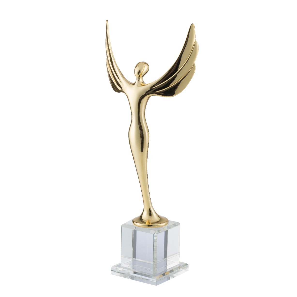 Crystal Trophy Figurines Home Statue Gold Plated Angel Trophy Resin Sculptures 