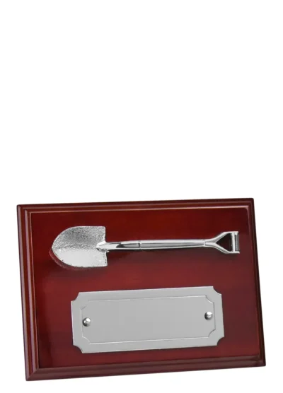 Gold & Silver Shovel Plaque Topping Out Ceremony Award - Silver